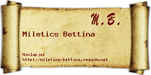 Miletics Bettina névjegykártya